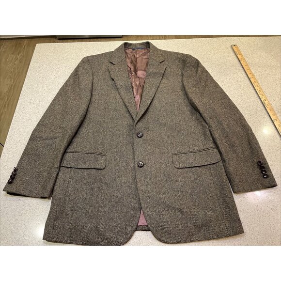 Men's Brooks Brothers 1818 Madison 100% Wool Tweed Blazer Jacket Herringbone 42